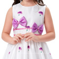 Grace Karin Kids Grass Pattern sem mangas em torno do pescoço Bow-Knot Decorado 12 anos de menina sem vestido Vestido para crianças CL008996-1